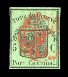 Stamp of Switzerland / Schweiz » Kantonalmarken » Genf 1848, grosser Adler dunkelgrün, farbfrisch