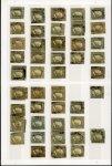 Part Reconstruction of the 1 Grana used Plate Two  1 Gr. light olive green (shades) plate II, used partial reconstruction, with 14 positions missing and 26 positions present in duplicate or quadruplicate copies. 118 stam