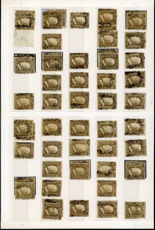 Stamp of Italian States » Sicily » 1 Grano, Plate I » Stamps Sicily 1859 1 Grana Unused and Used Part Reconstruction of Plate 1