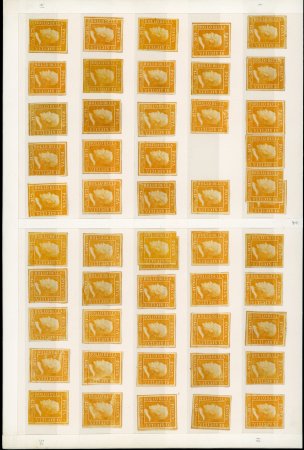 Stamp of Italian States » Sicily » 1/2 Grano, Plate I » Stamps Sicily 1859 1/2 Grana Unused Part Reconstruction of Plate 1