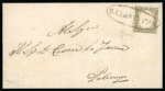 Stamp of Italian States » Sicily » Cancellations (ordered by towns alphabetically) BARRAFRANCA: 1861 (6.7) Folded letter sheet to Palermo, franked Sardinia 10c light olive green (Sass. 14Caa), tied by oval BARRAFRANCA in grey-black (Ocf - P.13), very fine and scarce, paying the Sicilian domestic rate. 