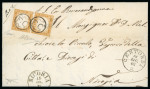 Stamp of Italian States » Sicily » Cancellations (ordered by towns alphabetically) CENTORBI: 1862 Folded entire to Nicosia, franked Italy 1862 10c, neatly canceled by two strike of the superb circular fancy "F.C.", with CENTORBI/14.DIC.62 cds alongside, plus arrival, a very fine and attrative usage of 