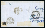 Stamp of Italian States » Sicily » Cancellations (ordered by towns alphabetically) LIPARI: 1863 (16.9) Folded letter sheet to Milazzo, franked Sardinia 5c green (light vertical crease) and 10c bistre brown, tied LIPARI cds (Osf. cds - P.12) with similar alongside, a very rare cancellation