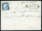 Stamp of Italian States » Sicily » Cancellations (ordered by towns alphabetically) NARO: 1860 Cover to Messina with 2 Gr. plate III with black oval fancy NARO alongside