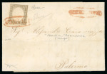 Stamp of Italian States » Sicily » Cancellations (ordered by towns alphabetically) PARTINICO: Sardinia 1861 10c light bistre grey tied by oval red FRANCA on 1861 folded letter sheet to Palermo, PARTINICO oval alongside