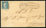 Stamp of Italian States » Sicily » Cancellations (ordered by towns alphabetically) ROCCAPALUMBA: 1860 (23.4) Cover to Palermo with 2 Gr. light blue, plate III, showing oval ROCCAPALUMBA in black alongside