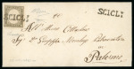 Stamp of Italian States » Sicily » Cancellations (ordered by towns alphabetically) SCICLI: 1861 Sardinia 10c dark olive grey tied by superb straight-line SCICLI on a 1861 (22.7) cover