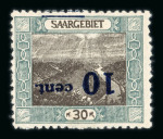 Stamp of Colonies françaises » Sarre 1921, variétés surcharges renversées Y&T n° 71a, n°