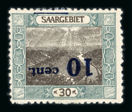 Stamp of Colonies françaises » Sarre 1921, variétés surcharges renversées Y&T n° 71a, n°