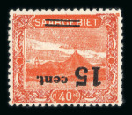 Stamp of Colonies françaises » Sarre 1921, variétés surcharges renversées Y&T n° 71a, n°