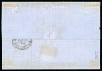 Stamp of Italian States » Sicily » Cancellations (ordered by towns alphabetically) MARITIME MAIL - PALERMO: Naples 10 Gr. light rose, tied by PALERMO/ARRIVO cds, on 1861 (16.6) folded letter sheet