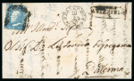 Stamp of Italian States » Sicily » Cancellations (ordered by towns alphabetically) VIZZINI: 1860 (7.2) Folded letter sheet sent to Palermo, franked 2 Gr. plate II, PA paper showing oval VIZZINI alongside