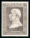 Stamp of France » Libération Cherbourg 1944, types Pétain Mayer n° 16-18 neufs *,