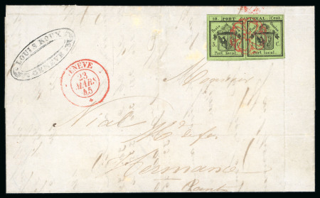 Stamp of Switzerland / Schweiz » Kantonalmarken » Genf 1845, Doppelgenf, in besonders frischen Farben
