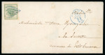 Stamp of Switzerland / Schweiz » Kantonalmarken » Genf 1852, Ganzsachenausschnitt, in frischen Farben