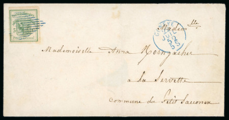 Stamp of Switzerland / Schweiz » Kantonalmarken » Genf 1852, Ganzsachenausschnitt, in frischen Farben