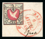 Stamp of Switzerland / Schweiz » Kantonalmarken » Basel 1848, Basler Taube, in der zweiten Auflage, mit Plattenfehler