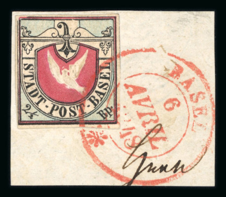 Stamp of Switzerland / Schweiz » Kantonalmarken » Basel 1848, Basler Taube, in der zweiten Auflage, mit Plattenfehler