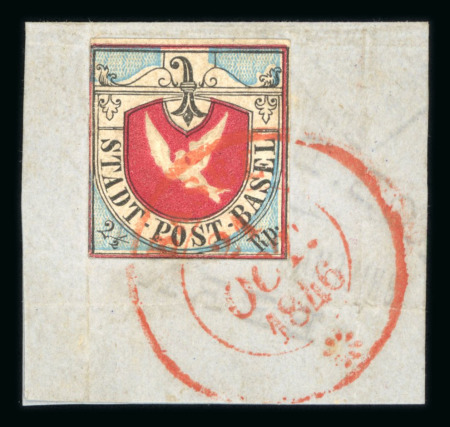Stamp of Switzerland / Schweiz » Kantonalmarken » Basel 1846, Basler Taube in der ersten lebhaftblauen Nuance