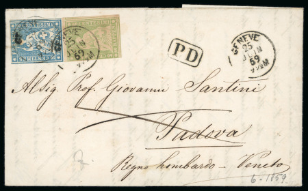 Stamp of Switzerland / Schweiz » Sammlungen 1820-1880er, 44 Belege ab Vorphila und BoM