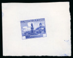 Stamp of Czechoslovakia Czechoslovakia 1936 4Kc Bad Podiebrand horse with King statue proof (no value) in blue on ungummed paper,