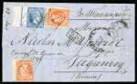 Stamp of Greece » Large Hermes Heads » Covers, frankings and destinations Large Hermes Heads 1862-71, group of four covers, with two to Malta, one to Taganrog, and one incoming from Trieste