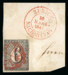 Stamp of Switzerland / Schweiz » Kantonalmarken » Zürich 1847, Zürich 6, Type III, 13. Marke des Bogens