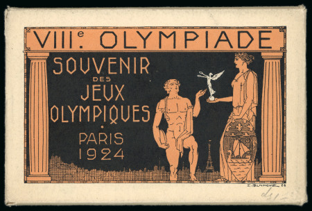 Stamp of Olympics » 1924 Paris 1924 Paris. “Blanche” set of 8 art deco 15c postal stationery cards with original folder