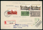 Stamp of Switzerland / Schweiz » Blockausgaben 1943, Ausschnitte des Genfer Blocks mit Zusatzfrankatur