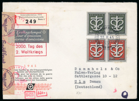 Stamp of Switzerland / Schweiz » Blockausgaben 1945, Spende für die Kriegsgeschädigten 10 und 20 Rp.