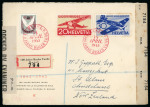 Stamp of Switzerland / Schweiz » Blockausgaben 1945, Einzelwert aus dem Basler Taube Block mit Zusatzfrankatur