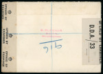 Stamp of Switzerland / Schweiz » Blockausgaben 1945, Einzelwert aus dem Basler Taube Block mit Zusatzfrankatur