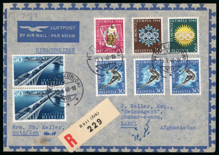 Stamp of Switzerland / Schweiz » Blockausgaben 1948, olympische Spiele St. Moritz komplette Serie