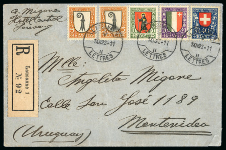 Stamp of Switzerland / Schweiz » Pro Juventute 1923, Schweizer Wappen, komplette Serie ERsttagsbrief