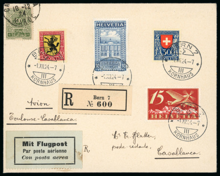 Stamp of Switzerland / Schweiz » Pro Juventute 1924, Schweizer Wappen, komplette Serie, zwei Ersttagsbriefe