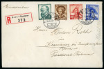 Stamp of Switzerland / Schweiz » Pro Juventute 1940, komplette Serie auf eingeschriebenem Ersttagsbrief