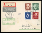 Stamp of Switzerland / Schweiz » Pro Juventute 1945, komplette Serie auf eingeschriebenem Ersttagsbrief