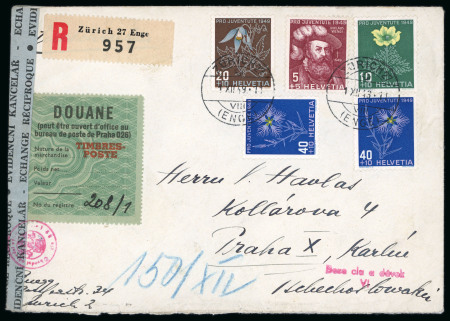 Stamp of Switzerland / Schweiz » Pro Juventute 1949, komplette Serie, auf Ersttagsbrief