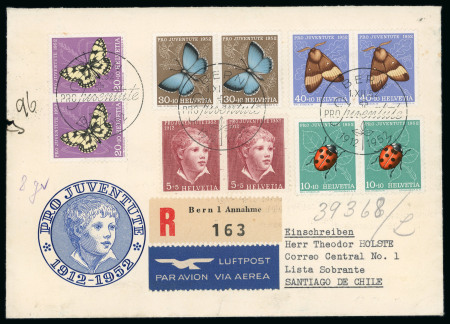 Stamp of Switzerland / Schweiz » Pro Juventute 1952, komplette Serie, auf Ersttagsbrief 