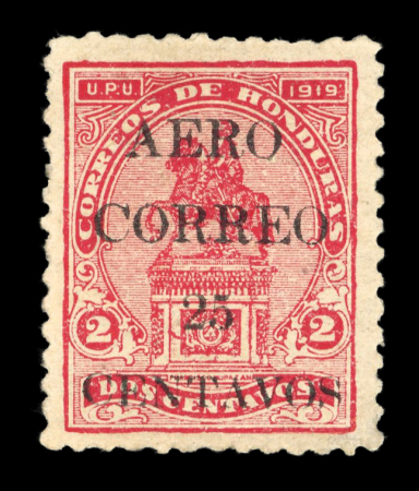Stamp of Honduras » Air Post / Airmails Honduras 1925 25c on 2c carmine-rose "AERO CORREO" overprint (Sanabria 2), unused