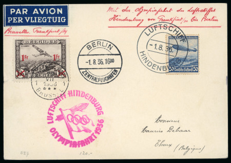 Stamp of Aerophilately » Zeppelins Belgium :1936, two nice cards franked with mixed German