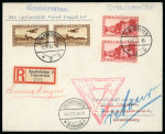 Stamp of Colonies françaises » Sarre 1933 : très belle lettre recommandée vol Zeppelin du