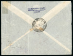 Stamp of Aerophilately » Zeppelins Germany : 1935, nice registered Zeppelin flight LZ
