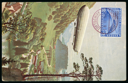 Stamp of Aerophilately » Zeppelins Germany : 1931, Zeppelin card LZ 127 franked with "Polarfahrt"