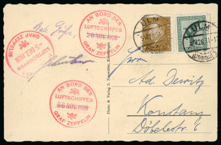 Stamp of Aerophilately » Zeppelins Germany : 1928-1929, five Zeppelin cards and covers