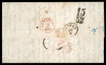 Saxony - Sachsen, 1864, 2-issues mixed fkg  on cover to Dutch Indies via Trieste and Alexandria