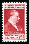 Stamp of Turkey 1935, women's congress Michel n° 985-999 mint ** n.h.,