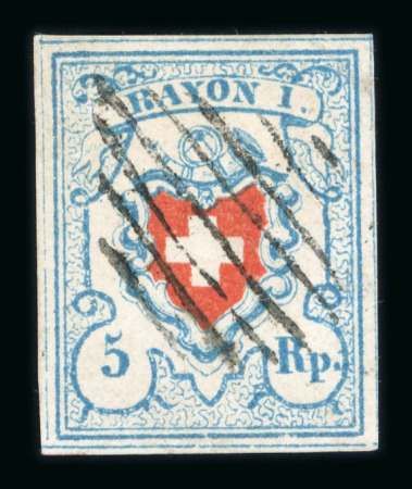 Stamp of Switzerland / Schweiz » Rayonmarken » Rayon I, hellblau, ohne KE (STEIN C1) Rayon I hellblau, mit schwarzer 9-liniger Raute von Steinach