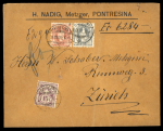 Stamp of Switzerland / Schweiz » Stehende Helvetia 1905, Stehende Helvetia 30 Rp. und 40 Rp., zusammen mit Ziffern 15 Rp. auf Wertbrief