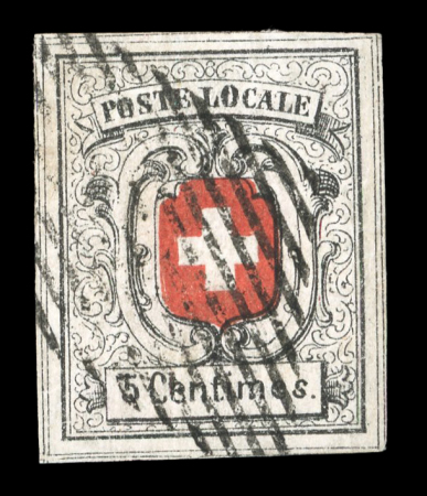 Stamp of Switzerland / Schweiz » "Waadt", "Neuenburg", "Winterthur" 1850, Neuenburg, farbintensives, allseits ausgesprochen breitrandiges Prachtstück 